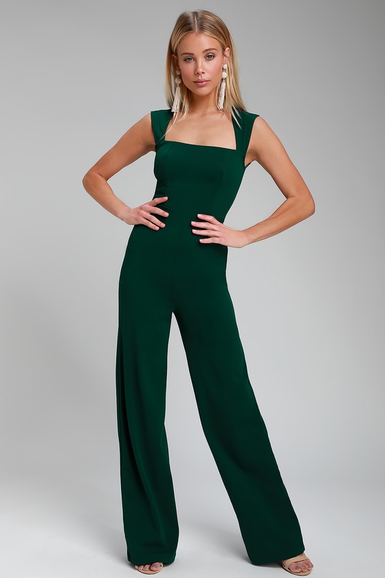 Emerald Green Jumpsuit - Sleeveless ...